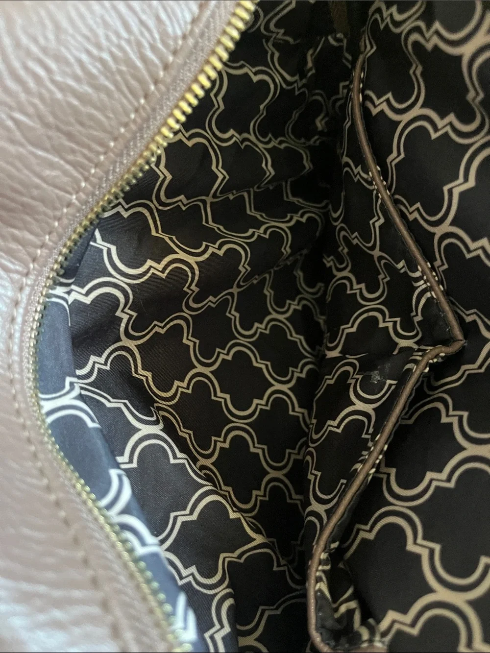 Woven Leather Satchel in Taupe
